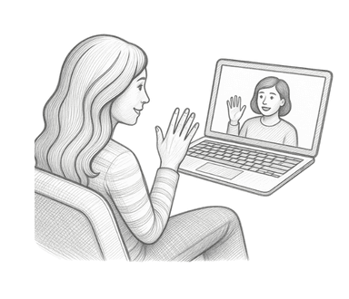 Illustrazione del primo colloquio online